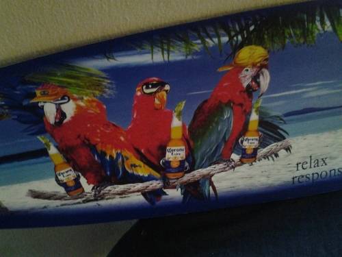 corona advertising surfboard